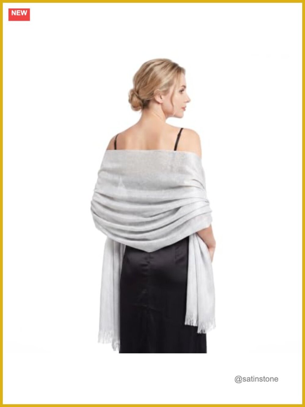 Soft Viscose Metallic Pashmina Shawl Wrap for Weddings & Parties